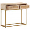 Stolik konsolowy, 90x30x76 cm, lite drewno mango i żelazo