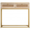 Stolik konsolowy, 90x30x76 cm, lite drewno mango i żelazo
