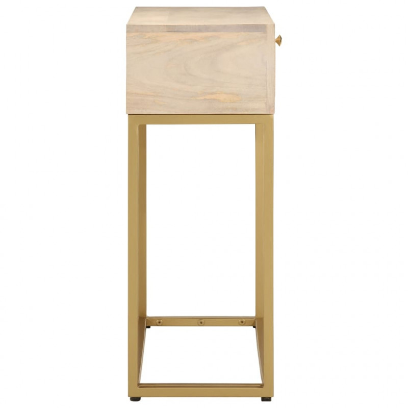 Stolik konsolowy, 90x30x76 cm, lite drewno mango i żelazo