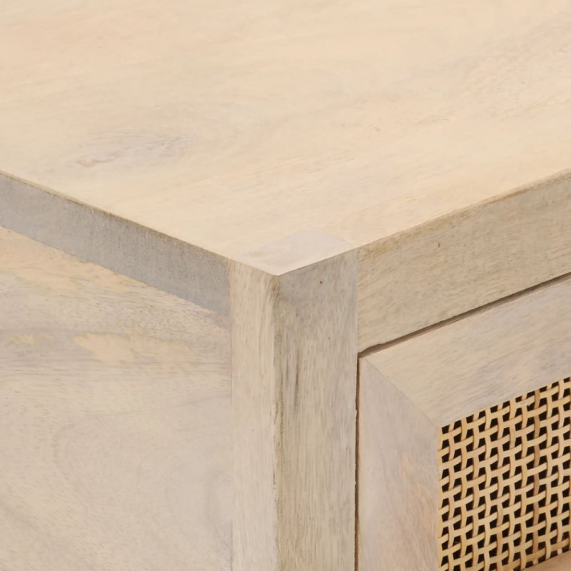 Stolik konsolowy, 90x30x76 cm, lite drewno mango i żelazo