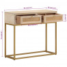 Stolik konsolowy, 90x30x76 cm, lite drewno mango i żelazo