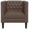 Fotel Chesterfield, brązowy, tapicerowany sztuczną skórą