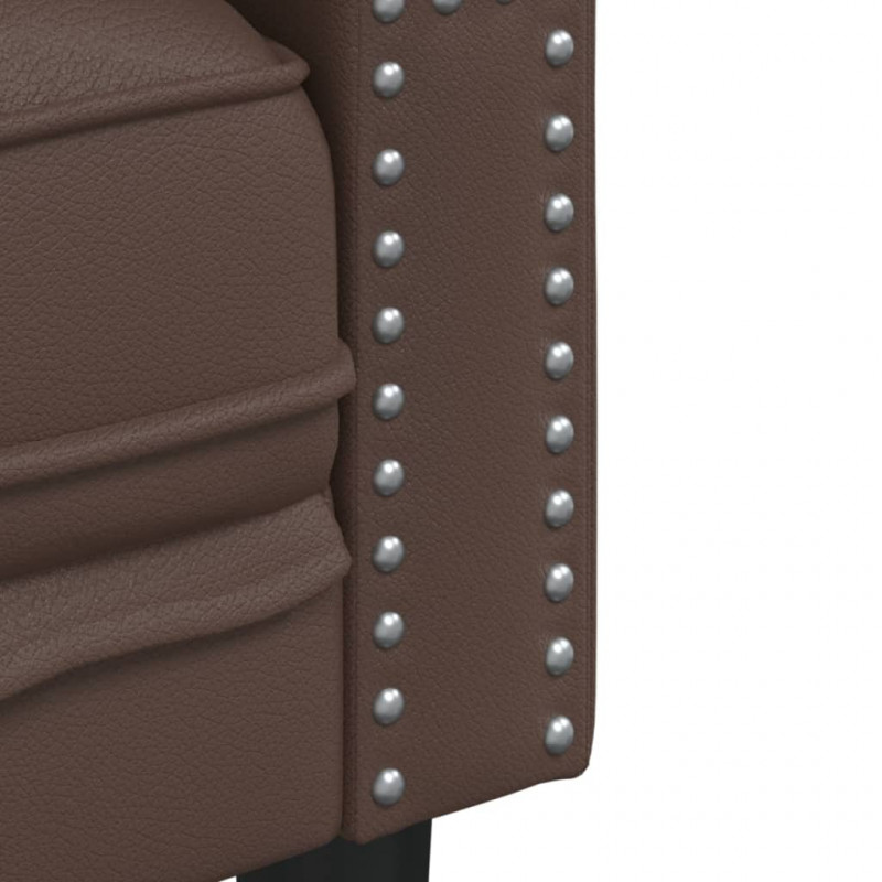 Fotel Chesterfield, brązowy, tapicerowany sztuczną skórą