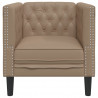 Fotel Chesterfield, cappuccino, tapicerowany sztuczną skórą