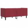 Sofa Chesterfield, 2-os., bordowa, tapicerowana sztuczną skórą