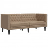 Sofa Chesterfield, 2-os., cappuccino, sztuczna skóra