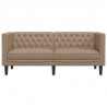 Sofa Chesterfield, 2-os., cappuccino, sztuczna skóra