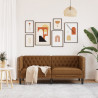 Sofa Chesterfield, 2-os., brązowa, sztuczna skóra zamszowa