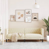 Sofa Chesterfield, trzyosobowa, kremowa, sztuczna skóra