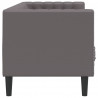 Sofa Chesterfield, 3-os., szara, tapicerowana sztuczną skórą
