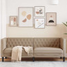 Sofa Chesterfield, 3-os., cappuccino, sztuczna skóra