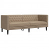 Sofa Chesterfield, 3-os., cappuccino, sztuczna skóra