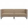Sofa Chesterfield, 3-os., cappuccino, sztuczna skóra