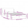 Rama łóżka bez materaca, czarna, 120x200 cm, obita tkaniną