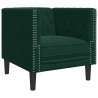 Fotel Chesterfield, ciemnozielony, tapicerowany aksamitem