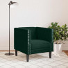 Fotel Chesterfield, ciemnozielony, tapicerowany aksamitem