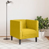Fotel Chesterfield, żółty, tapicerowany aksamitem