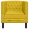 Fotel Chesterfield, żółty, tapicerowany aksamitem