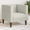 Fotel Chesterfield, kremowy, tapicerowany aksamitem