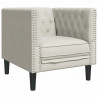 Fotel Chesterfield, kremowy, tapicerowany aksamitem