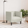 Fotel Chesterfield, kremowy, tapicerowany aksamitem