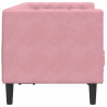 Sofa Chesterfield z wałkami, dwuosobowa, różowa, aksamit