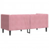 Sofa Chesterfield z wałkami, dwuosobowa, różowa, aksamit