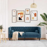 Sofa Chesterfield z wałkami, dwuosobowa, niebieska, aksamit