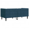 Sofa Chesterfield z wałkami, dwuosobowa, niebieska, aksamit