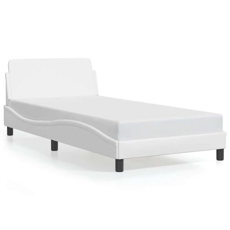 Rama łóżka, Dover, biała, 100x203cm, obita sztuczną skórą