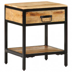 Stolik nocny Brązowy 40 x 35 x 50 cm Lite drewno mango i metal