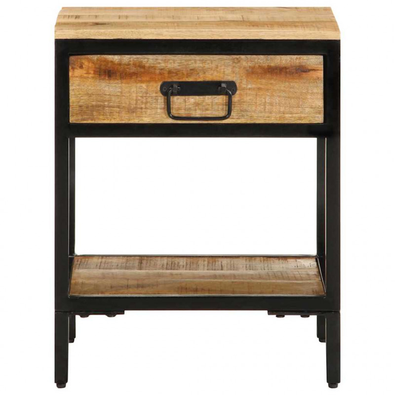 Stolik nocny Brązowy 40 x 35 x 50 cm Lite drewno mango i metal