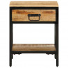 Stolik nocny Brązowy 40 x 35 x 50 cm Lite drewno mango i metal