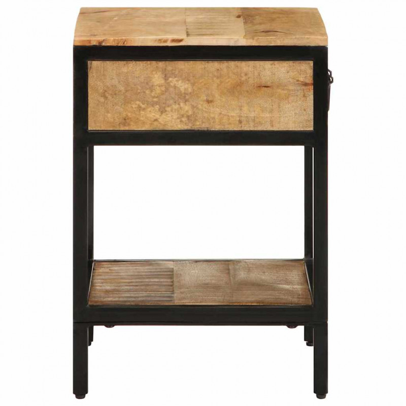 Stolik nocny Brązowy 40 x 35 x 50 cm Lite drewno mango i metal