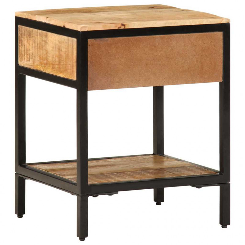 Stolik nocny Brązowy 40 x 35 x 50 cm Lite drewno mango i metal