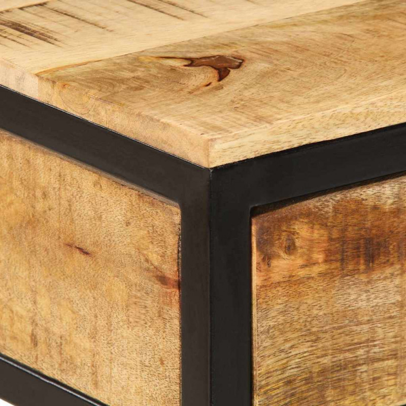 Stolik nocny Brązowy 40 x 35 x 50 cm Lite drewno mango i metal