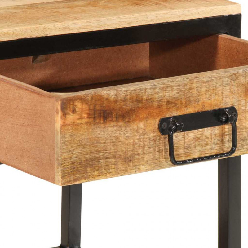 Stolik nocny Brązowy 40 x 35 x 50 cm Lite drewno mango i metal