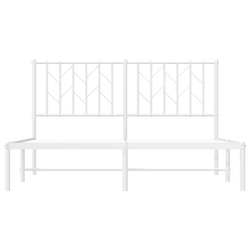 Metalowa rama łóżka z wezgłowiem biała, 140x200 cm