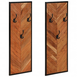 Wieszaki na ubrania 2 szt. 35x1x90 cm Drewno lite Akacja