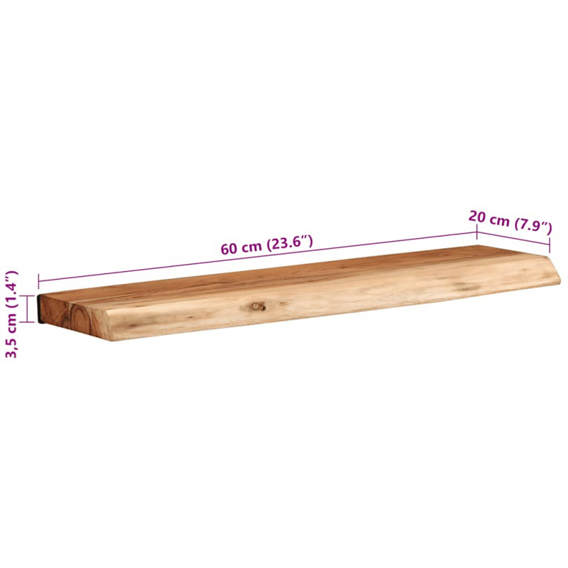 Półki ścienne 2 szt. 60x20x3,5 cm Drewno lite Akacja