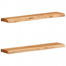 Półki ścienne 2 szt. 80x20x3,5 cm Drewno lite Akacja