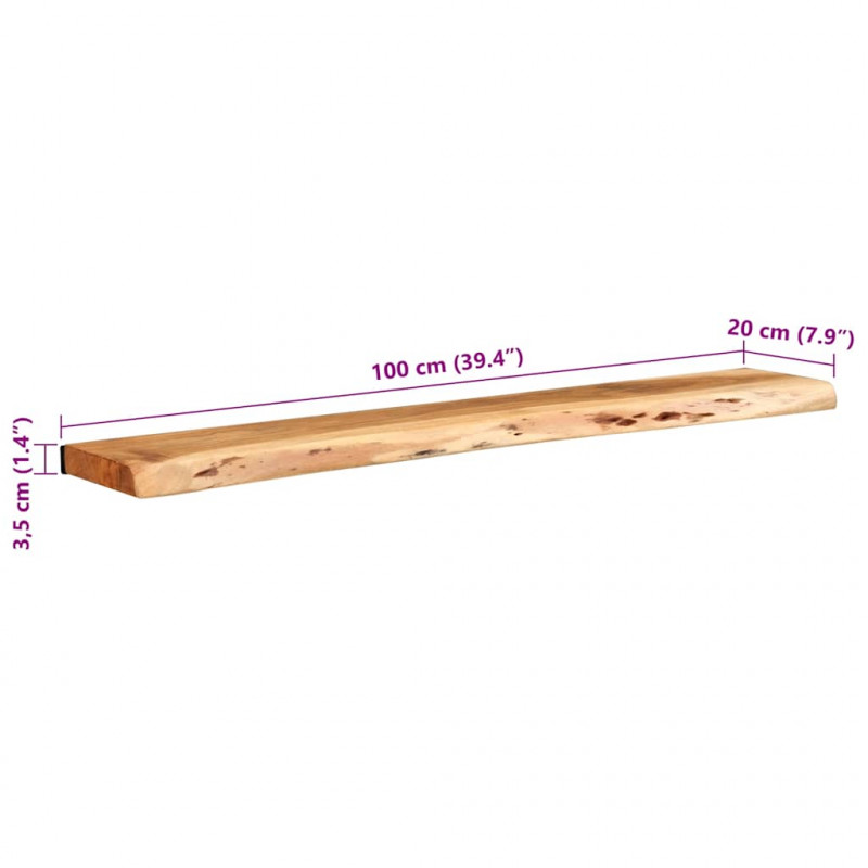 Półki ścienne 2 szt. 100x20x3,5 cm Drewno lite Akacja