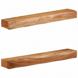 Półki ścienne 2 szt. 80x17x8 cm Drewno lite Akacja