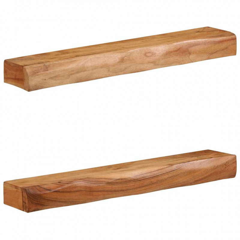 Półki ścienne 2 szt. 80x17x8 cm Drewno lite Akacja