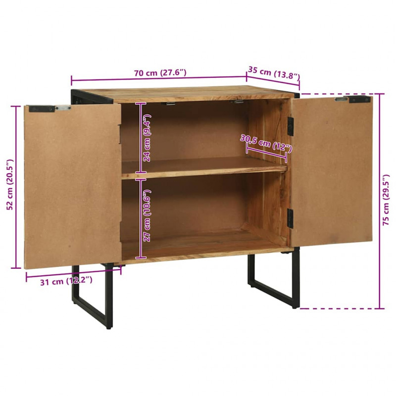Bufet 70 x 35 x 75 cm Lite drewno akacjowe