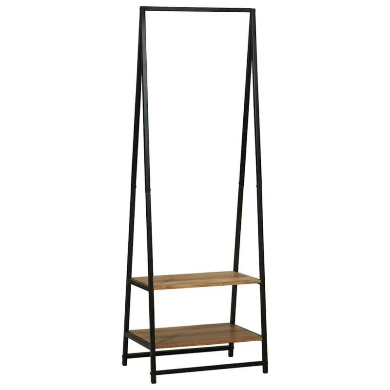 Wieszak na Ubrania Czarny 60 x 45 x 180 cm Lite Drewno Akacji