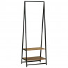 Wieszak na Ubrania Czarny 60 x 45 x 180 cm Lite Drewno Akacji