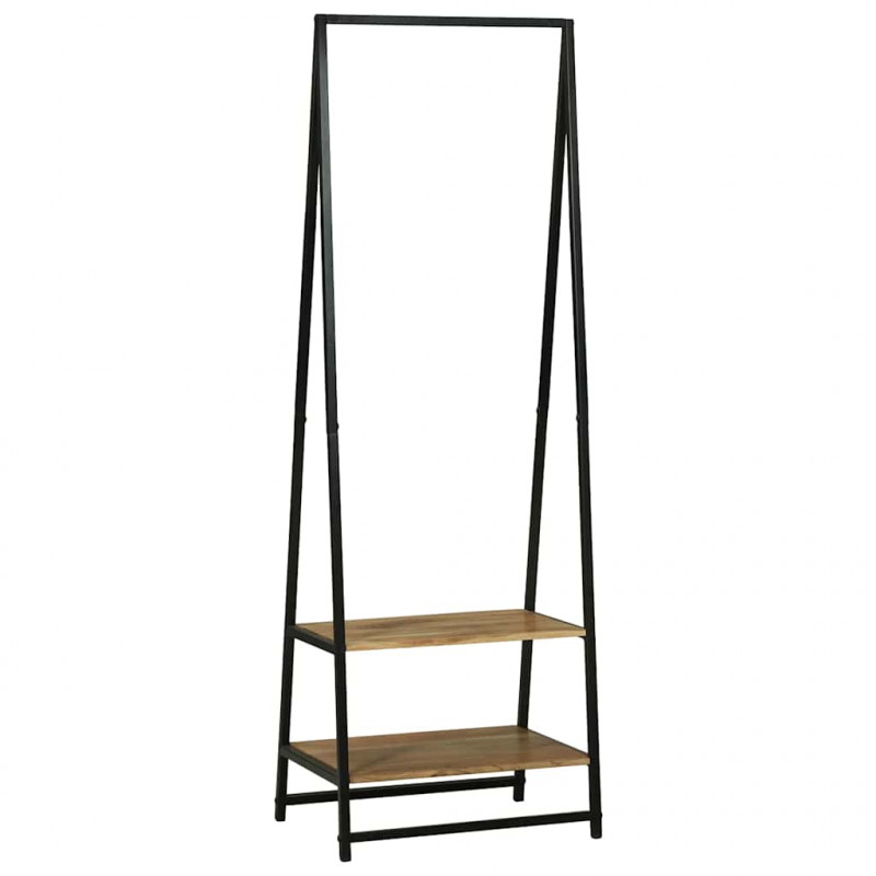 Wieszak na Ubrania Czarny 60 x 45 x 180 cm Lite Drewno Akacji