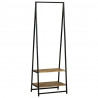 Wieszak na Ubrania Czarny 60 x 45 x 180 cm Lite Drewno Akacji