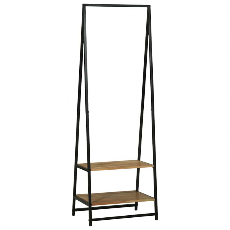 Wieszak na Ubrania Czarny 60 x 45 x 180 cm Lite Drewno Akacji